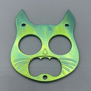 Green Cat Keychain EDC Gear Safety Cat Bottle Opener Keychain